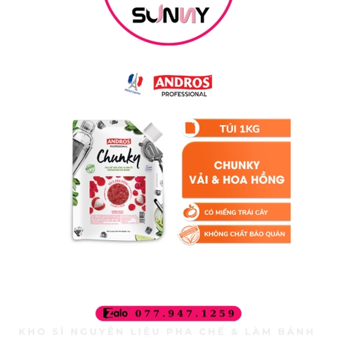 MỨT CHUNKY - ANDROS - VẢI - HOA HỒNG