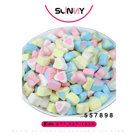 KẸO XỐP MARSHMALLOW TRÁI TIM ĐỦ MÀU ( 557898 )