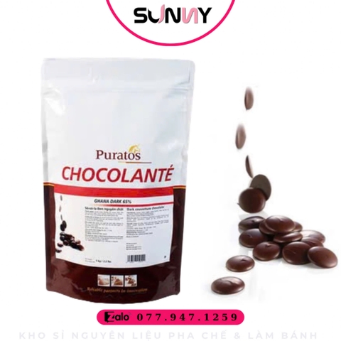 SOCOLA ĐEN DẠNG NÚT NGUYÊN CHẤT 65% ( 1KG )