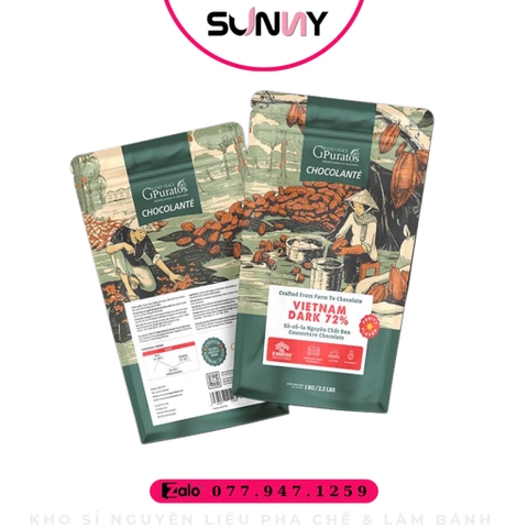 SOCOLA ĐEN DẠNG NÚT NGUYÊN CHẤT 72% ( 1KG )