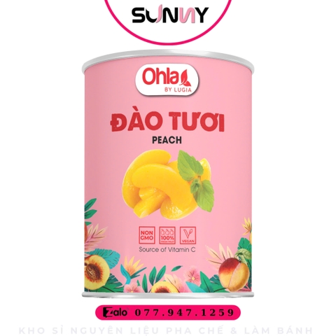 ĐÀO TƯƠI ĐÓNG LON OHLA ( 950G ) | THÙNG 12 LON