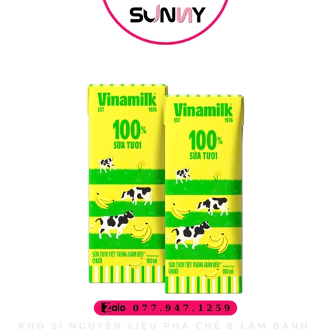 SỮA TIỆT TRÙNG VINAMILK ( GIẢM BÉO VỊ CHUỐI ) - LỐC 4 HỘP x 180ML