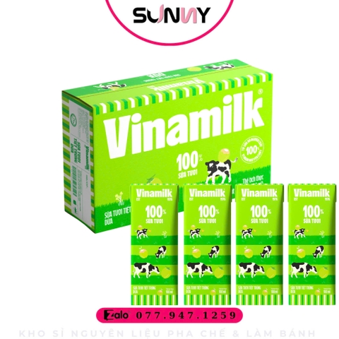 SỮA TIỆT TRÙNG VINAMILK ( GIẢM BÉO VỊ DỪA ) - LỐC 4 HỘP x 180ML