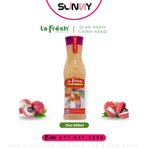 NƯỚC CỐT TRÁI CÂY - LA FRESH - VẢI | THÙNG 12 CHAI