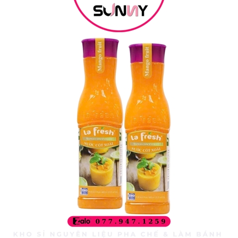 NƯỚC CỐT TRÁI CÂY - LA FRESH - XOÀI | THÙNG 12 CHAI