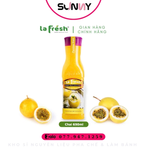 NƯỚC CỐT TRÁI CÂY - LA FRESH - CHANH DÂY | THÙNG 12 CHAI