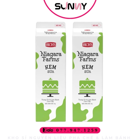 KEM SỮA TRANG TRÍ VÀ LÀM BÁNH CAO CẤP RICH'S NIAGARA FARMS | THÙNG 12 HỘP