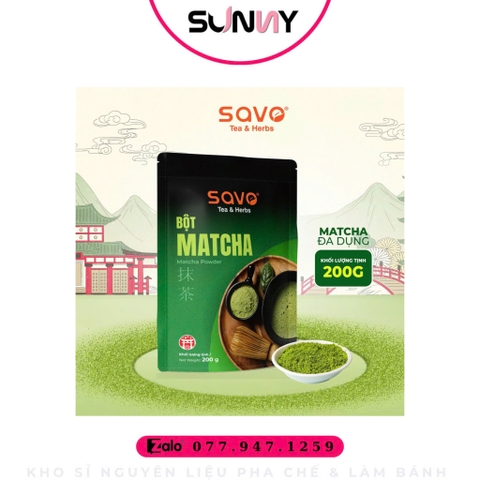 BỘT MATCHA SAVO ( 200G ) | THÙNG 30 GÓI