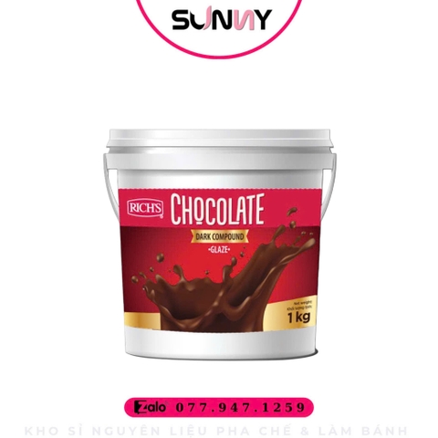 SOCOLA GLAZE COMPOUND PHỦ ĐEN RICH'S | THÙNG 6 XÔ