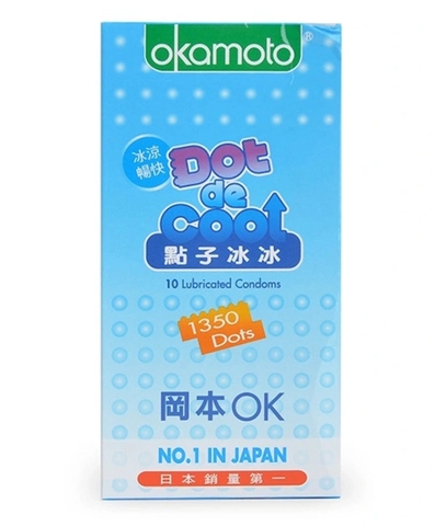 Bao cao su Okamoto Dot de Cool - Hộp 10 cái