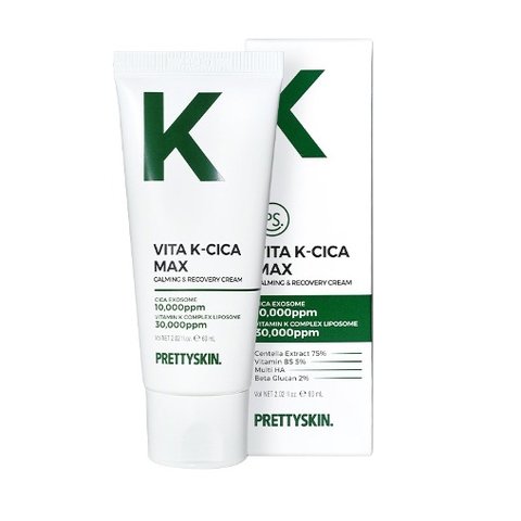 Kem Dưỡng Vita K Prettyskin Cica Max Calming & Recovery Cream Phục Hồi Da Yếu 60ml