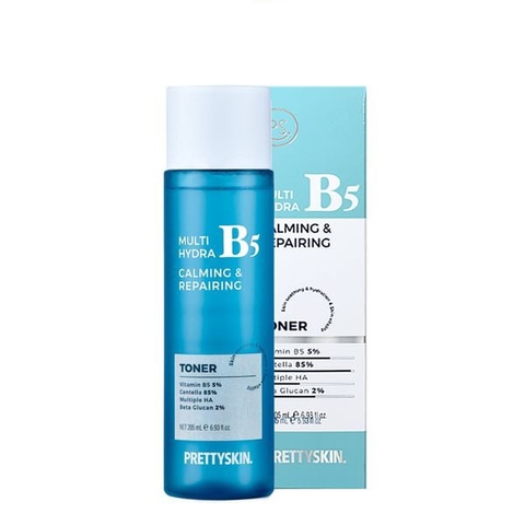 Nước Hoa Hồng B5 PrettySkin Multi Hydra Calming & Repairing Toner Phục Hồi, Toner Dưỡng Trắng 205ml
