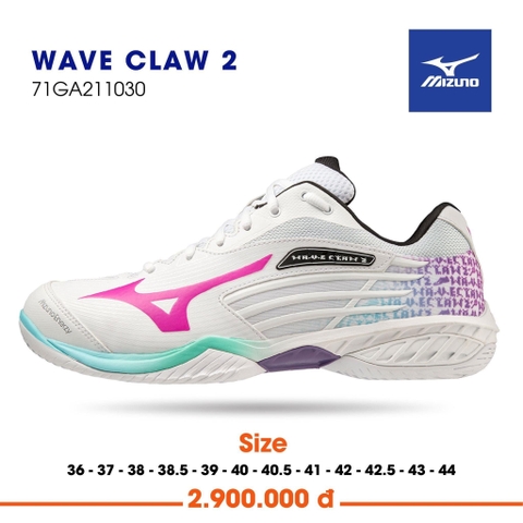 GIÀY MIZUNO WAVE CLAW 2 TRẮNG HỒNG