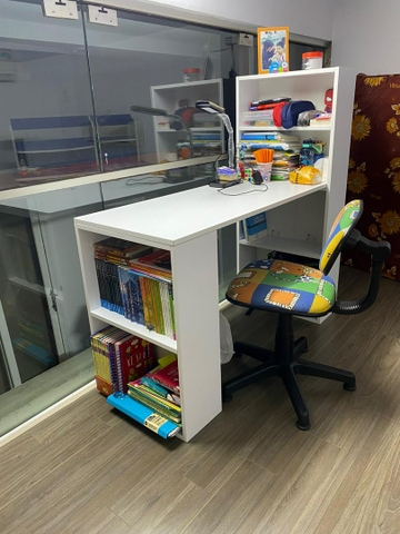 Bàn Học Kèm Giá Sách, Bàn Làm Việc Gỗ Thiết Kế Thông Minh Tiện Dụng GHC 4608
