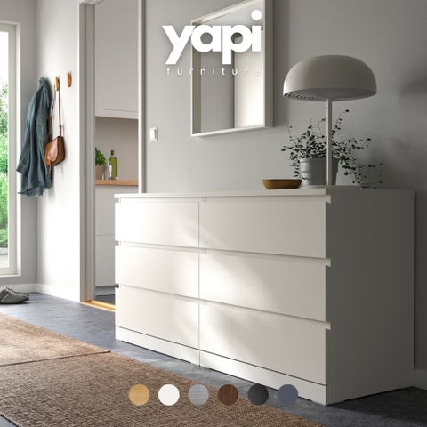Tủ đựng đồ đa năng 3 tầng 6 ngăn kéo ĐÓNG SẴN phong cách hiện đại 160x48x78cm YAPI-107
