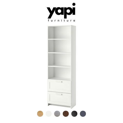 Kệ Sách 4 Tầng Và 2 Ngăn Kéo Hiện Đại Bằng Gỗ MDF Yapi-636