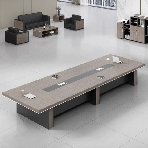 Bàn Họp Lớn Cho Văn Phòng Hiện Đại, Gỗ MDF Phối Màu 400x150x75cm Yapi-BH001