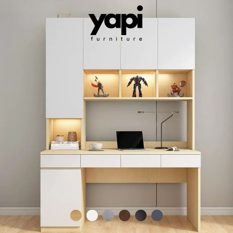 Bàn Hoc Và Làm Việc Kèm Kệ Sách Lưu Trữ Thông Minh 180x60x220cm Yapi-433