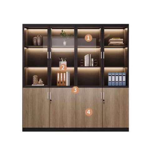 Tủ Tài Liệu Cánh Kính Có Đèn LED Cho Văn Phòng 240x40x200cmYapi-TTL004