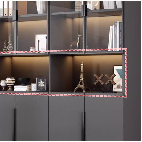 Tủ Tài Liệu Nhiều Ngăn Kết Hợp Cánh Kính Cho Văn Phòng 120x42x200cm Yapi-TTL003