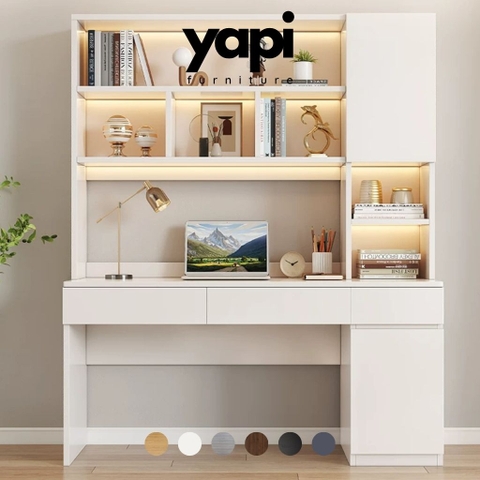 Bàn Học, Làm Việc Kèm Kệ Sách Và Ngăn Kéo Hiện Đại 160x50x200cm Yapi-434