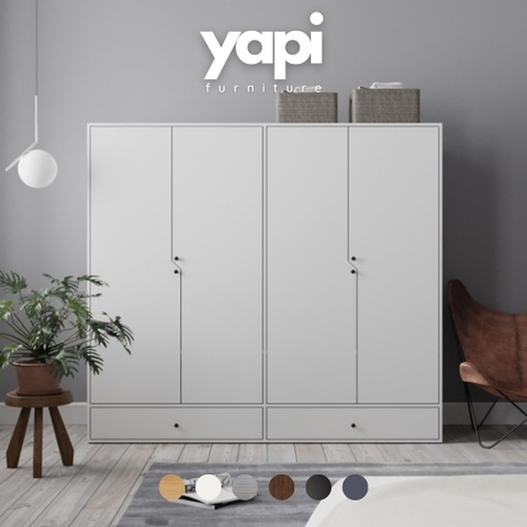 Tủ Quần Áo Cỡ Lớn Kích Thước 200x59x180cm Gỗ Công Nghiệp Yapi-224