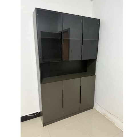 Tủ Tài Liệu Nhiều Ngăn Kết Hợp Cánh Kính Cho Văn Phòng 120x42x200cm Yapi-TTL003