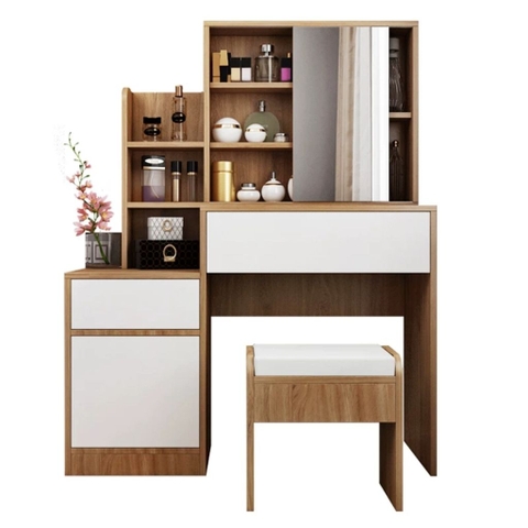 Bàn Trang Điểm Đa Năng Nhiều Ngăn Lưu Trữ Kèm Gương 110x40x141cm Yapi-814