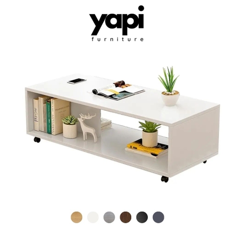 Bàn Trà Cao Cấp Thiết Kế Hiện Đại Có Bánh Xe Di Chuyển - GHC-4606 - Nội Thất Phòng Khách