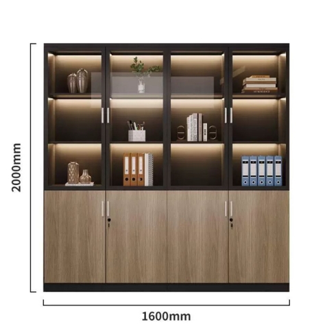 Tủ Tài Liệu Cánh Kính Có Đèn LED Cho Văn Phòng 240x40x200cmYapi-TTL004