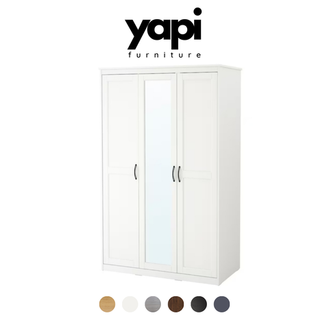 Tủ Quần Áo Có Gương Kích Thước 120x60x191cm Bằng Gỗ MDF Yapi-228