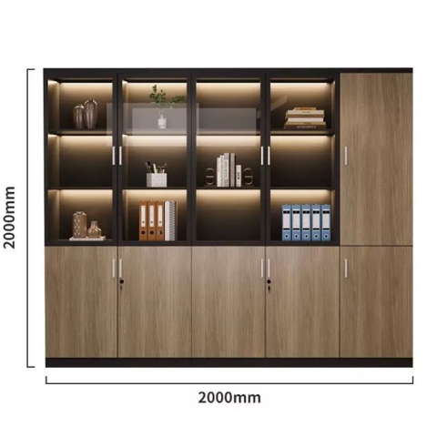 Tủ Tài Liệu Cánh Kính Có Đèn LED Cho Văn Phòng 240x40x200cmYapi-TTL004