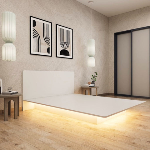 Giường Ngủ Gỗ Giấu Chân, Giường Bay Tích Hợp Đèn LED Yapi-535 202x20cm (DàixCao)