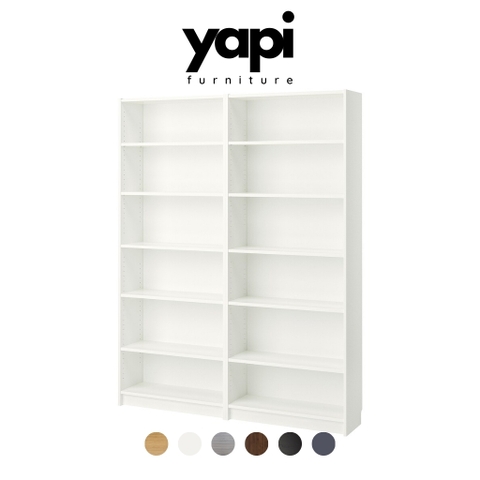 Combo 2 kệ sách 6 tầng kích thước 160x28x202cm gỗ MDF xịn dễ dàng lắp đặt tại nhà YAPI-602
