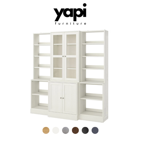 Combo Kệ Và Tủ Kính Trưng Bày 203x47x212 cm Bằng Gỗ MDF Yapi-634