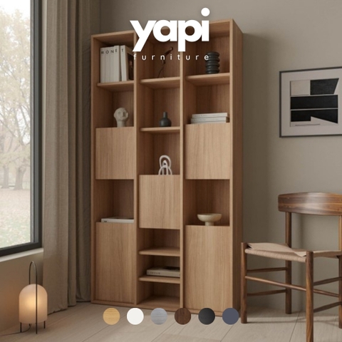 Kệ Sách Trưng Bày Decor Phòng Khách Phòng Làm Việc Bằng Gỗ MDF Yapi-637