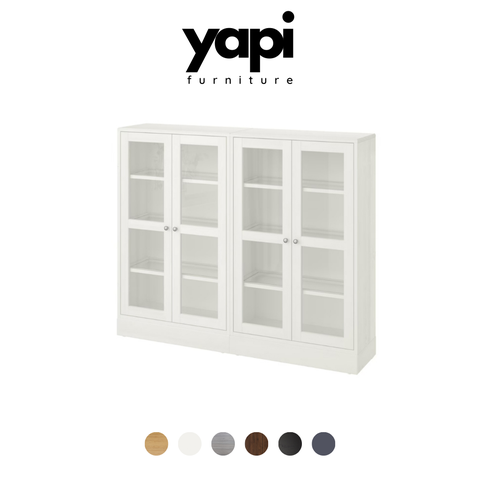 Combo 2 Tủ Cánh Kính 4 Tầng Bằng Gỗ MDF Lắp Sẵn Yapi-642