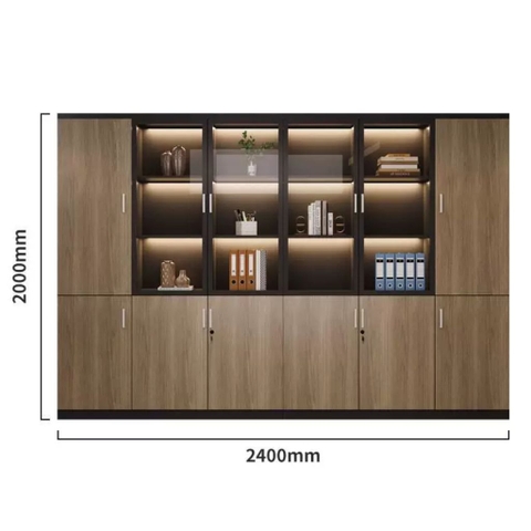 Tủ Tài Liệu Cánh Kính Có Đèn LED Cho Văn Phòng 240x40x200cmYapi-TTL004