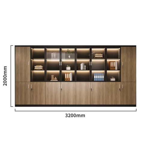 Tủ Tài Liệu Cánh Kính Có Đèn LED Cho Văn Phòng 240x40x200cmYapi-TTL004