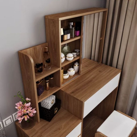 Bàn Trang Điểm Đa Năng Nhiều Ngăn Lưu Trữ Kèm Gương 110x40x141cm Yapi-814