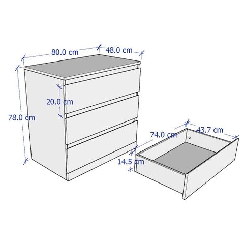 Tủ Đựng Đồ 3 Ngăn Kéo Lắp Sẵn Yapi - 105