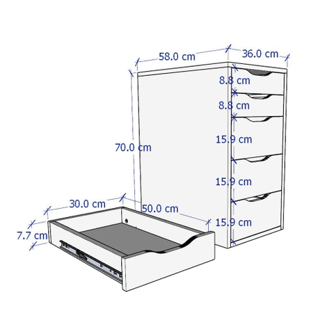 Tủ Đựng Đồ 5 Ngăn Kéo Cao Cấp Lắp Sẵn Yapi -104