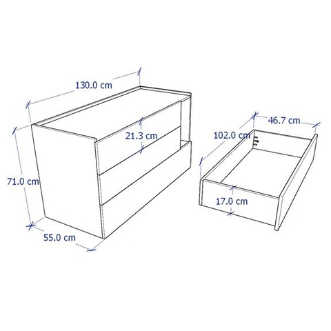 Tủ Đựng Đồ 3 Ngăn Kéo Bằng Gỗ MDF Nhập Nội Thất Lắp Ráp Yapi - 111