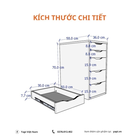 Bàn Làm Việc Kèm Tủ Có Ngăn Kéo Tiện Lợi Bằng Gỗ MDF Nhập Yapi-405