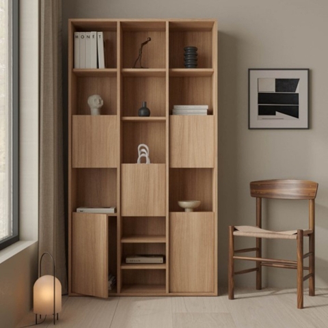 Kệ Sách Trưng Bày Decor Phòng Khách Phòng Làm Việc Bằng Gỗ MDF Yapi-637