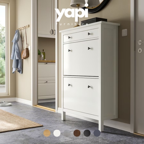 Tủ Gìày Tủ Để Đồ 2 Ngăn Bằng Gỗ MDF 89x30x127 cm Yapi-308