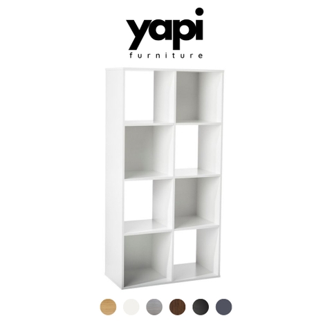 Kệ sách 8 ô vuông, kệ trang trí thiết kế chắc chắn kích thước 54 x 28 x 106cm Yapi-659