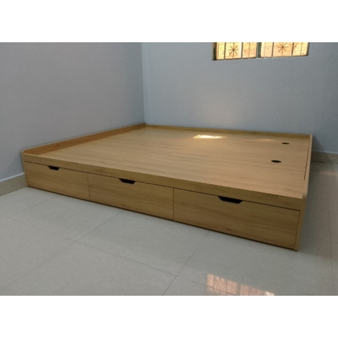 [FreeShip] Giường Ngủ Thiết Kế 3 Ngăn Kéo Hiện Đại Bằng Gỗ MDF Yapi-532