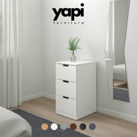 [FreeShip] Tủ Trang Trí Tủ Đựng Đồ Hiện Đại 3 Ngăn Kéo Bằng Gỗ MDF Yapi-161