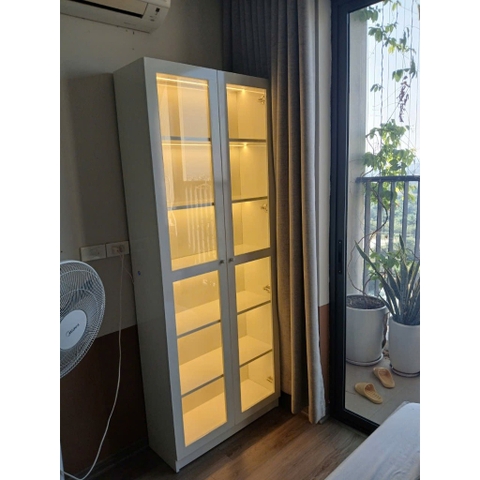 [FreeShip] Tủ Cánh Kính 6 Tầng Tích Hợp Đèn LED LẮP SẴN Yapi-620